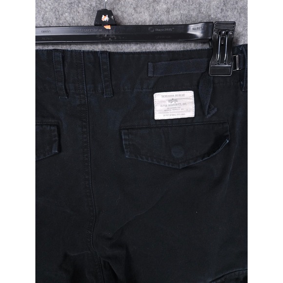 Alpha Industries Cargo Pants Men's 30 (FITS 30 x 29) Black Drawstring Ankle - Picture 4 of 11